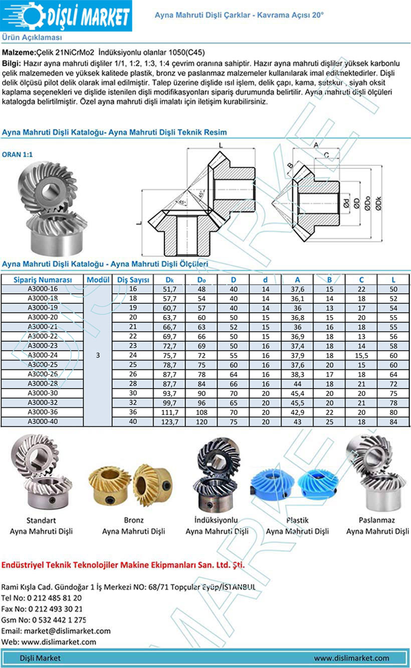 3 modül ayna mahruti dişli ölçüleri 3 modül ayna mahruti dişli ölçüleri