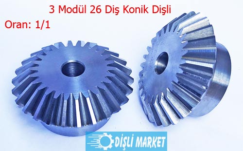 3 Modül 26 diş konik dişli 3 Modül 26 diş konik dişli